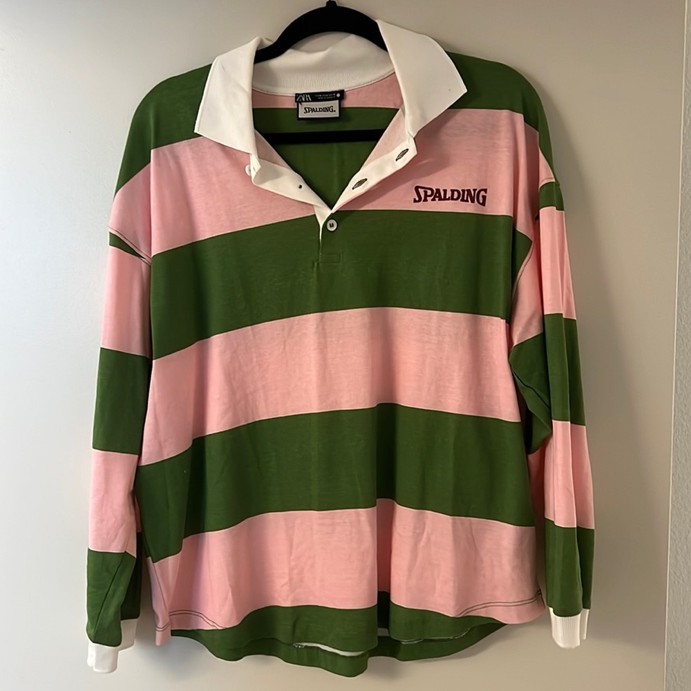 COPY - Spalding pink and green rugby shirt from Zara